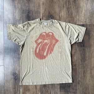 Rolling Stones Tongue Logo World Tour Graphic Green Unisex Concert Shirt Size L